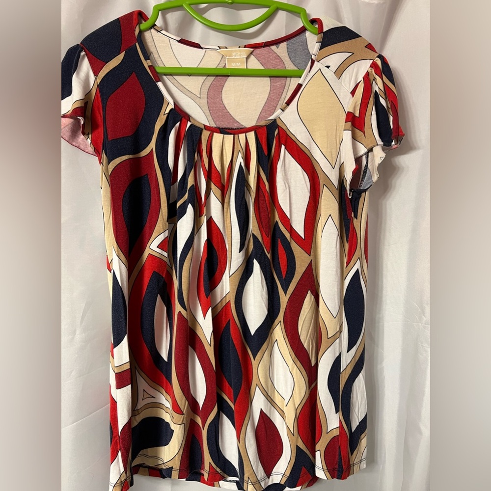 Michael Kors cap sleeve t shirt size m multicoloured